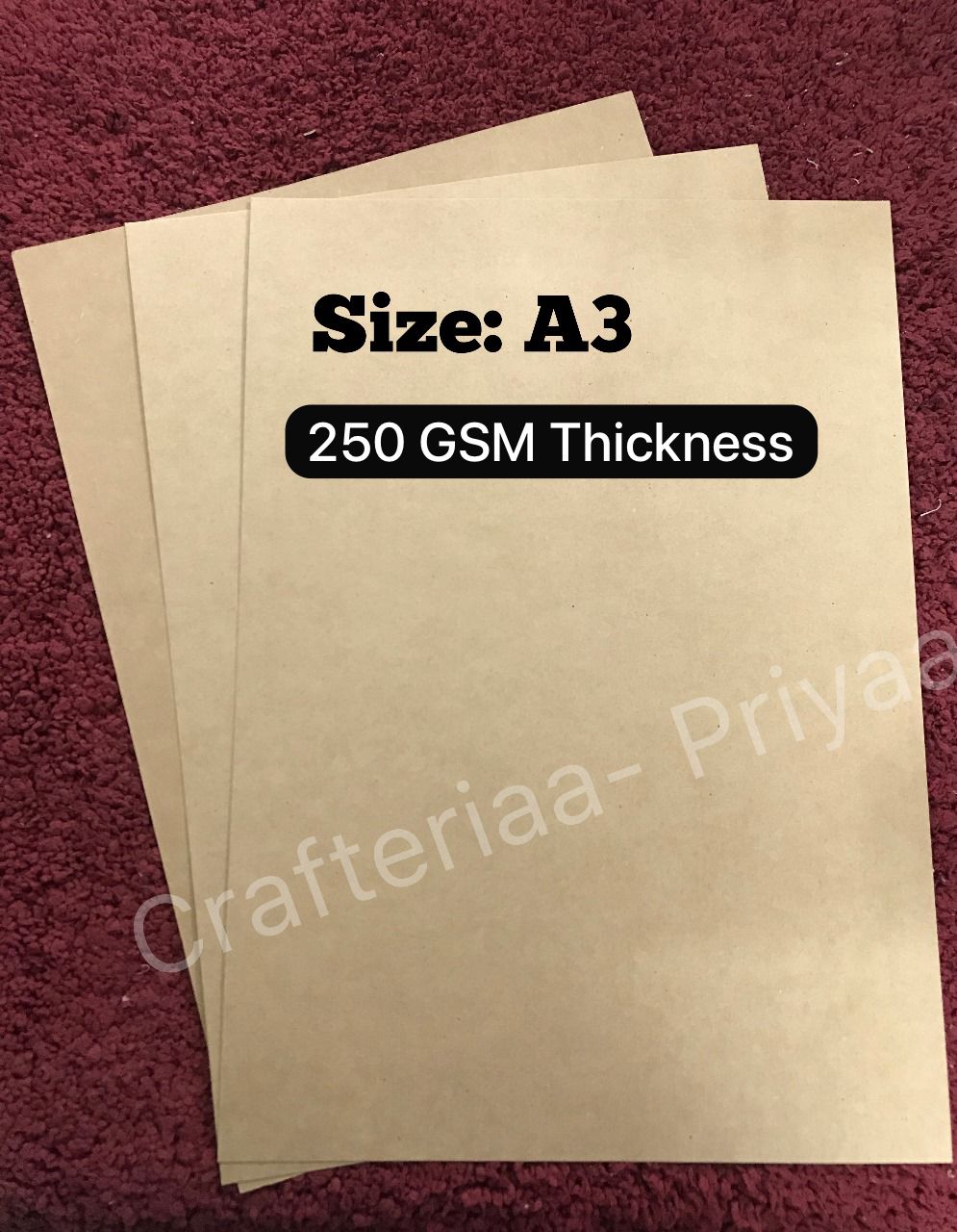 Craft / Brown Cardstock- 250 GSM- 50 Sheets- A3