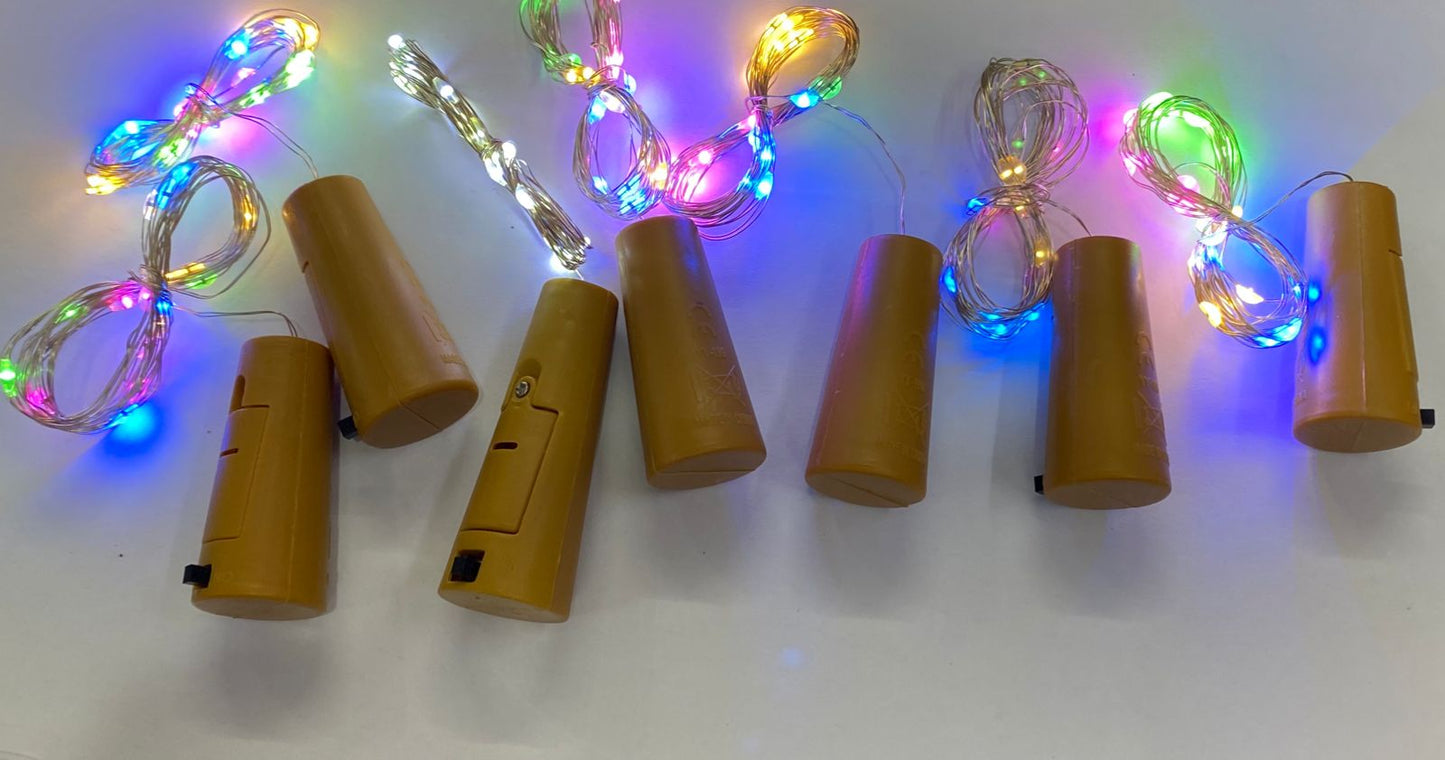 Battery operated Cork Lights -7 Pieces- Mix
