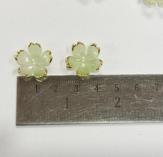Flower Beads - 50 gm- Light Green