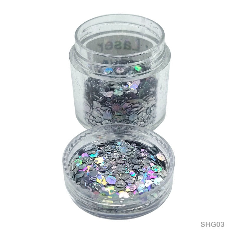 Shimmer Glitter Laser Silver