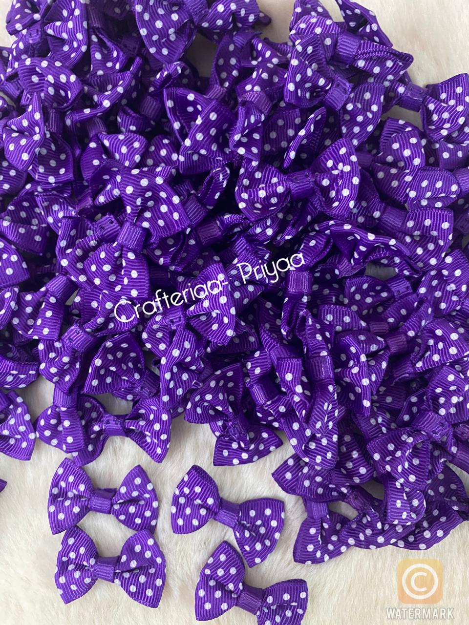 Bows Set- 20 pieces- Polka- Purple
