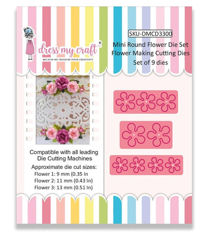 Mini Round Flower Die Set - Flower Making Cutting Dies