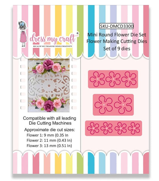 Mini Round Flower Die Set - Flower Making Cutting Dies