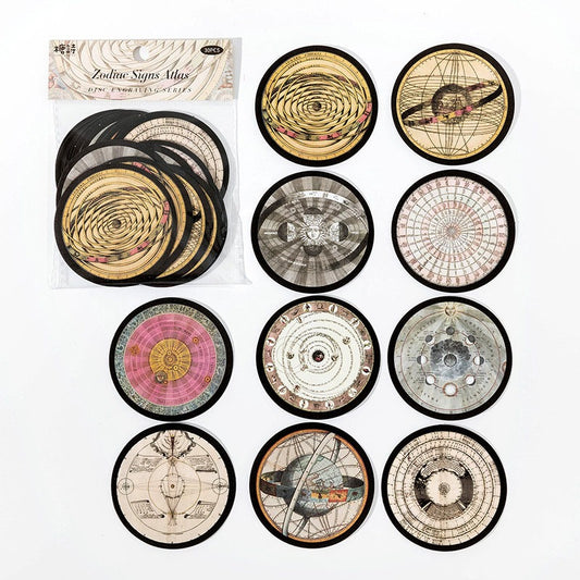 Retro Circle Paper Cutout Stickers – CPJ626