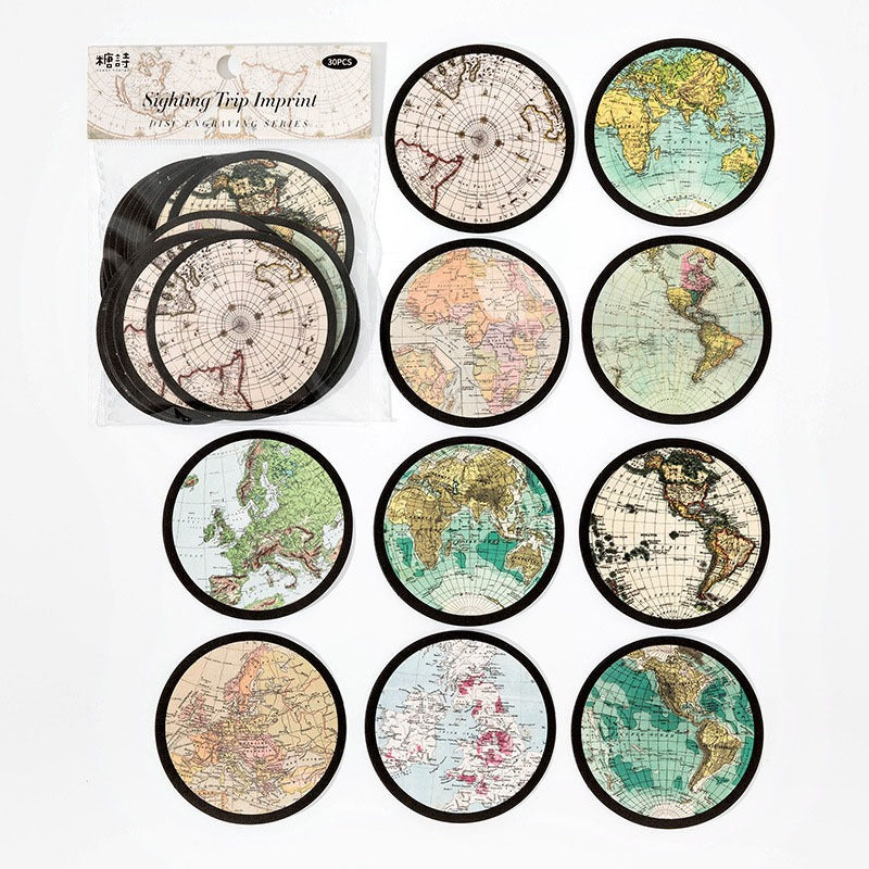 Retro Circle Paper Cutout Stickers – CPJ627
