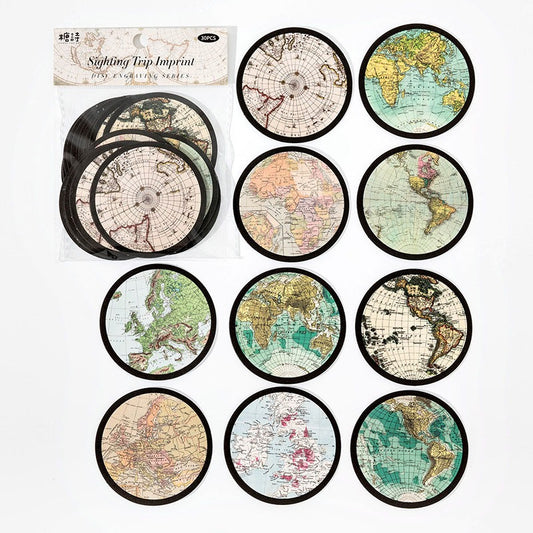 Retro Circle Paper Cutout Stickers – CPJ627