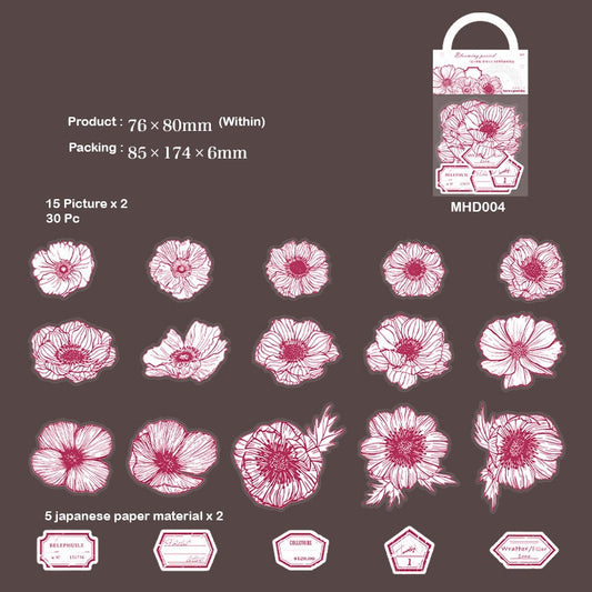 BLOOMING FLOWER Stickers – CPJ662