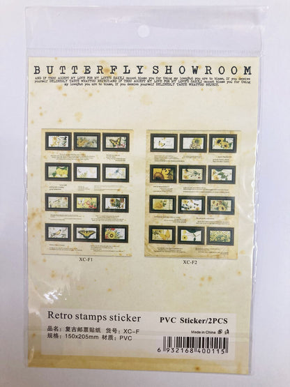 Butterfly Showroom Retro Stamp Sticker  – CPJ719