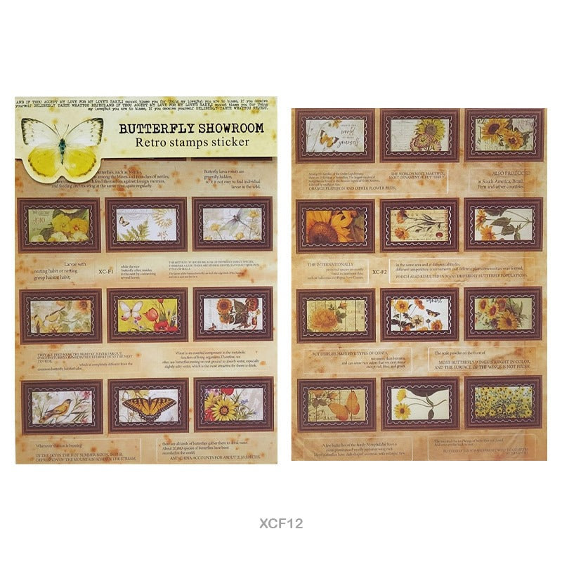 Butterfly Showroom Retro Stamp Sticker  – CPJ719