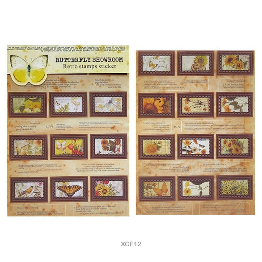 Butterfly Showroom Retro Stamp Sticker  – CPJ719