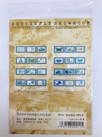 Butterfly Showroom Retro Stamp Sticker  – CPJ720