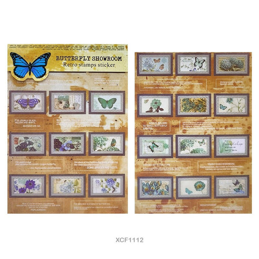 Butterfly Showroom Retro Stamp Sticker  – CPJ720