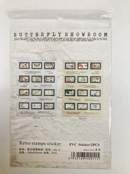 Butterfly Showroom Retro Stamp Sticker  – CPJ721