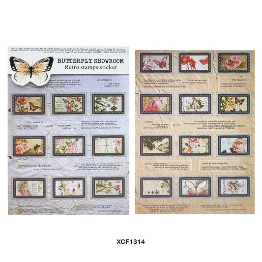 Butterfly Showroom Retro Stamp Sticker  – CPJ721