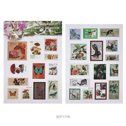 Butterfly Showroom Retro Stamp Sticker  – CPJ722