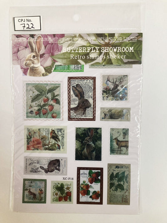 Butterfly Showroom Retro Stamp Sticker  – CPJ722
