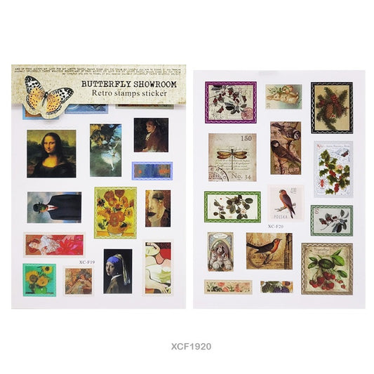 Butterfly Showroom Retro Stamp Sticker  – CPJ723
