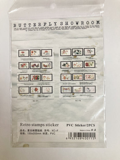 Butterfly Showroom Retro Stamp Sticker  – CPJ725