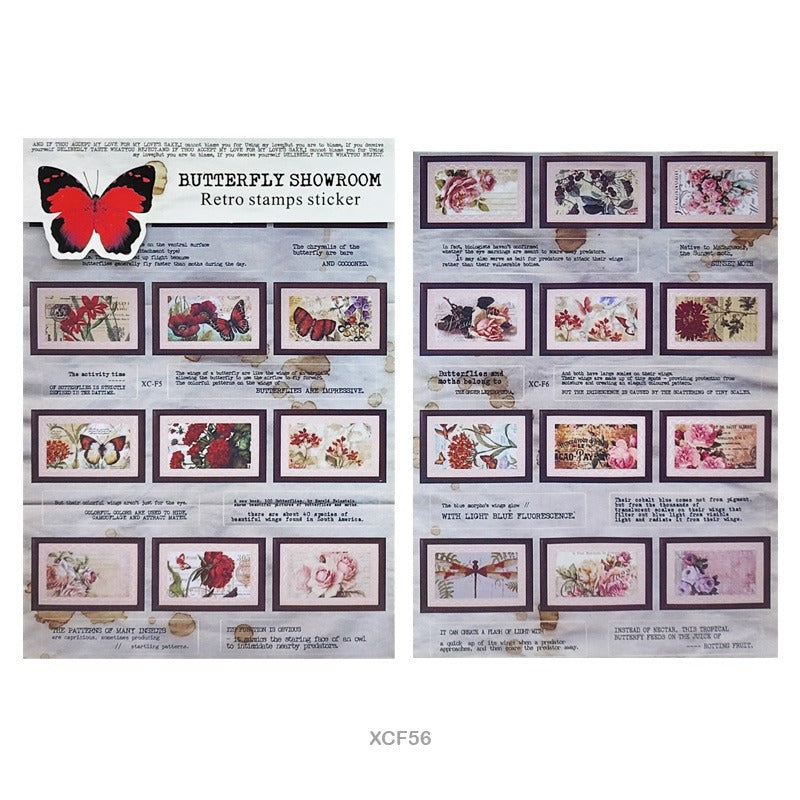 Butterfly Showroom Retro Stamp Sticker  – CPJ725