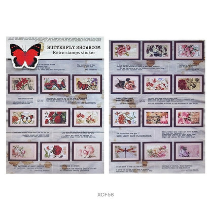 Butterfly Showroom Retro Stamp Sticker  – CPJ725