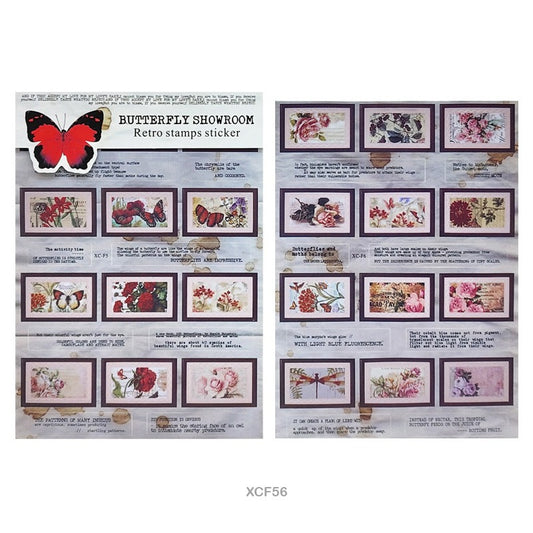 Butterfly Showroom Retro Stamp Sticker  – CPJ725