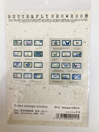 Butterfly Showroom Retro Stamp Sticker  – CPJ726
