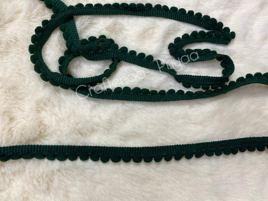 Pom Pom Lace- 2 mtr – Dark Green