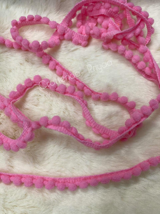 Pom Pom Lace- 2 mtr – Light Pink
