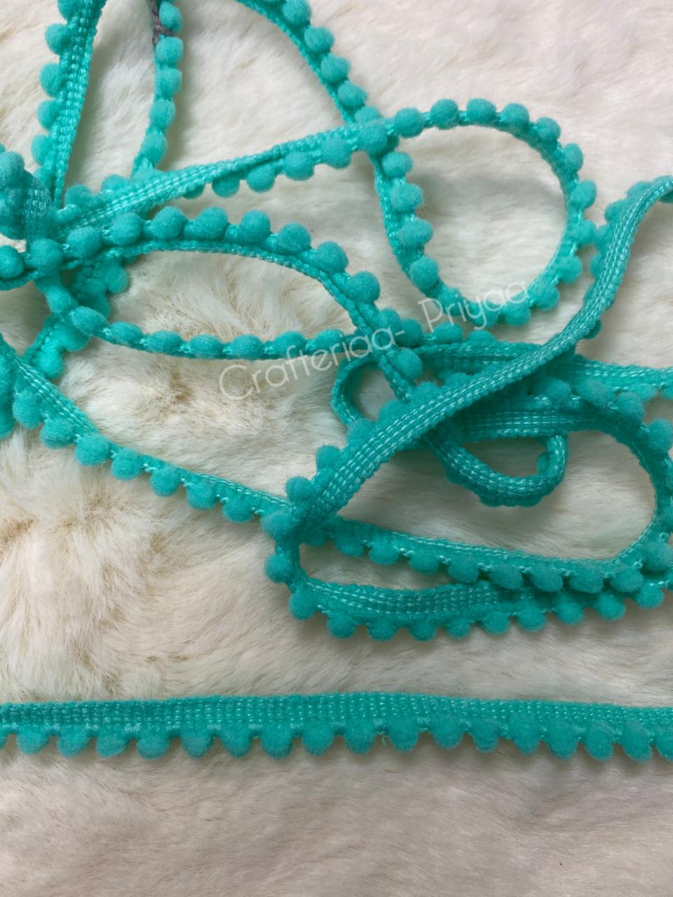 Pom Pom Lace- 5 mtr – Sea Green