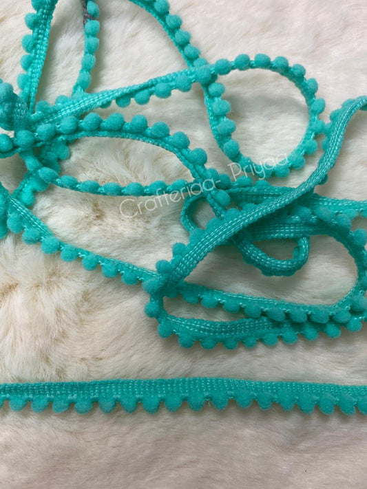 Pom Pom Lace- 5 mtr – Sea Green