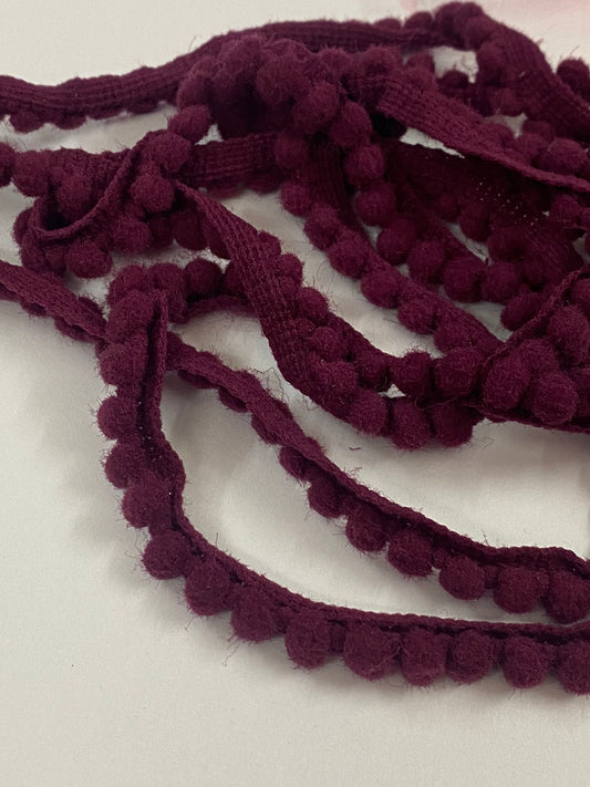 Pom Pom Lace- 2 mtr – Wine