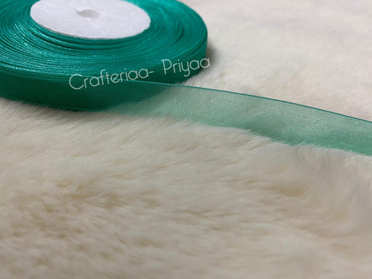 Organza-Ribbon-1/2-inch-teal color