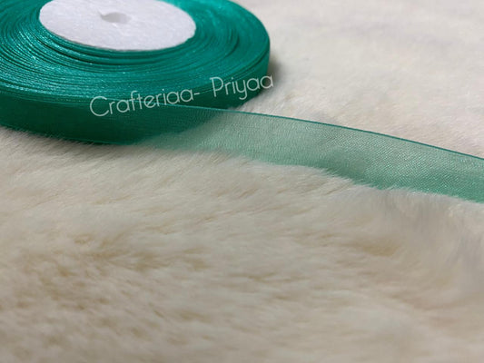 Organza-Ribbon-1/2-inch-teal color