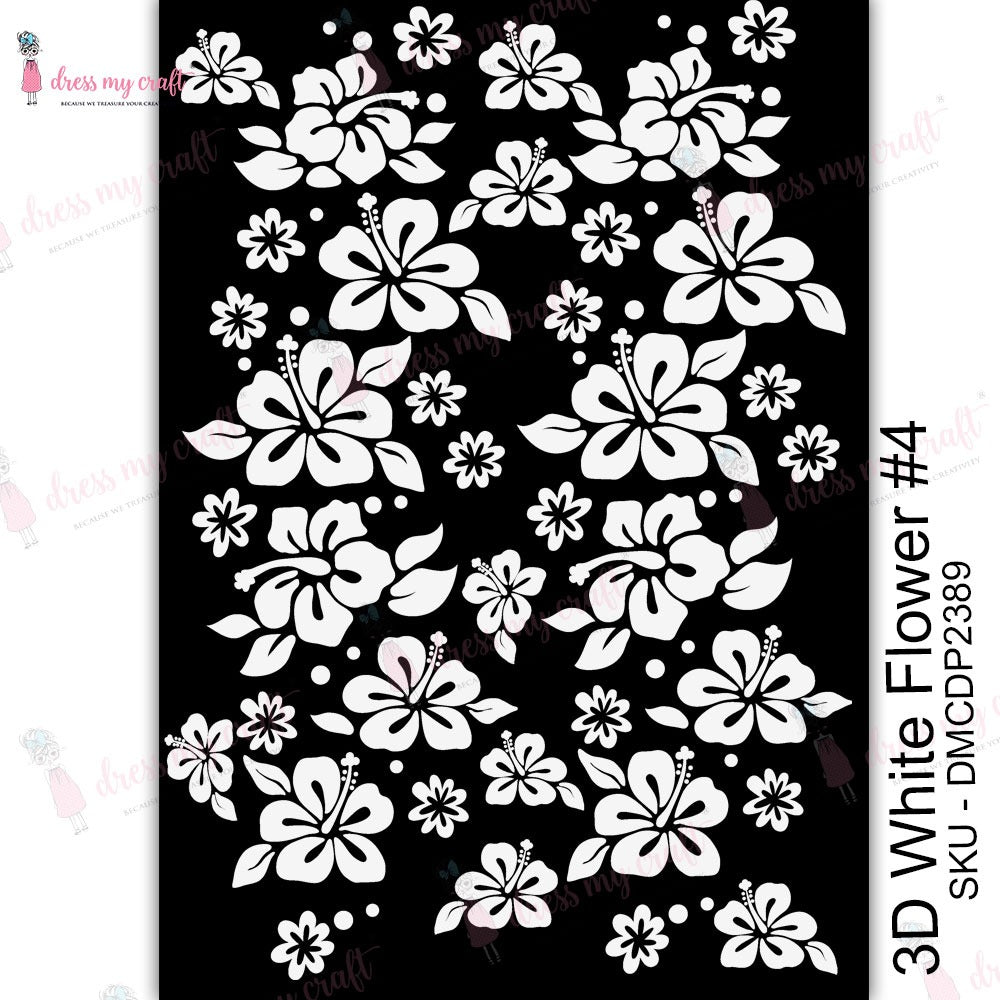 3D White Flower #4 – Transfer Me