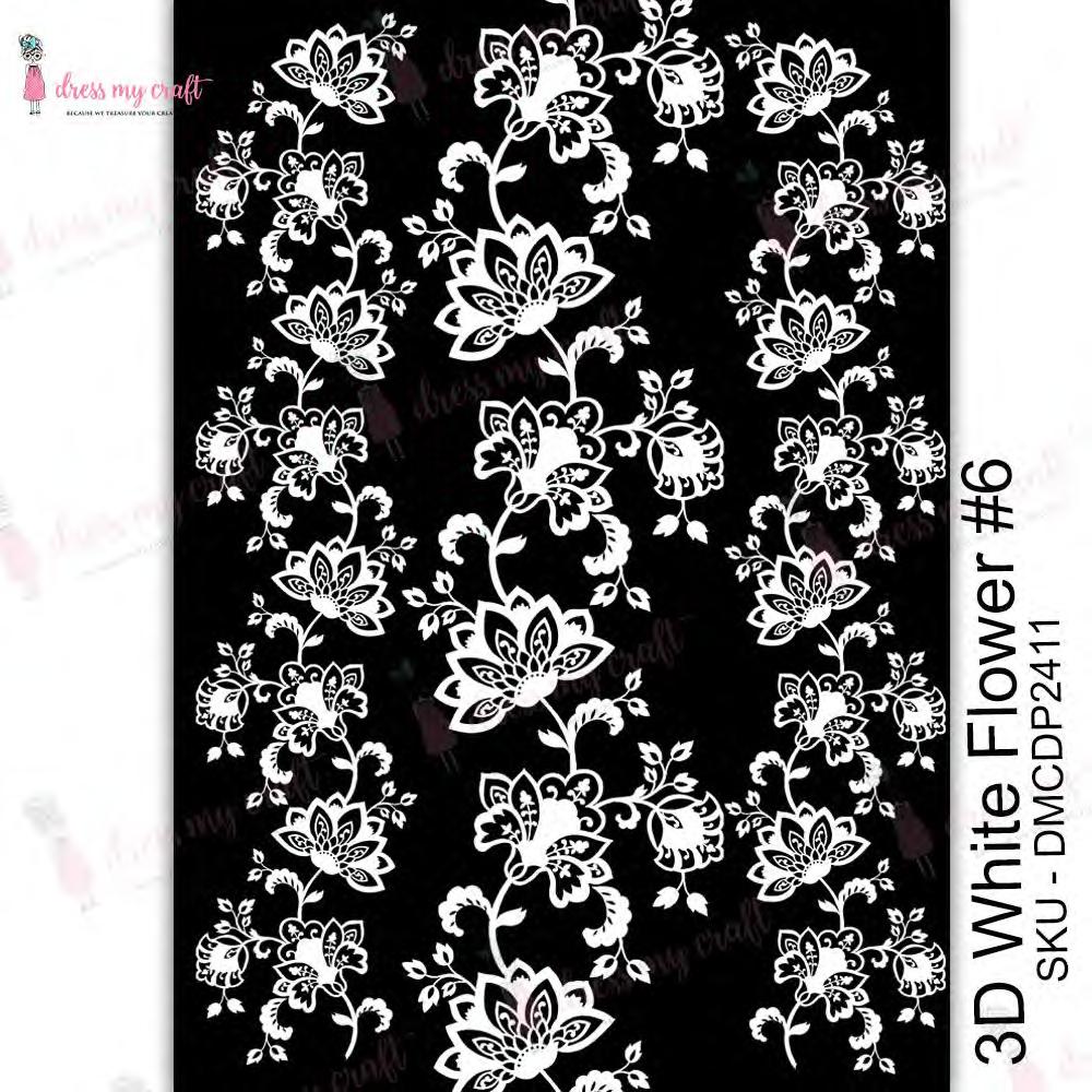 3D White Flower #6 – Transfer Me