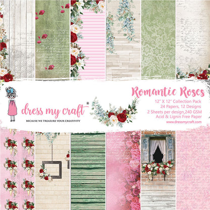 Romantic Roses – 12″ X 12″ Paper Pad