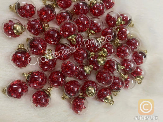Glass Balls – 5 pieces – dark-red