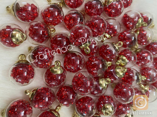 Glass Balls – 5 pieces – dark-red