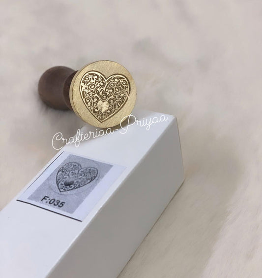 Wax Seal Stamp- HEART  design no. -16