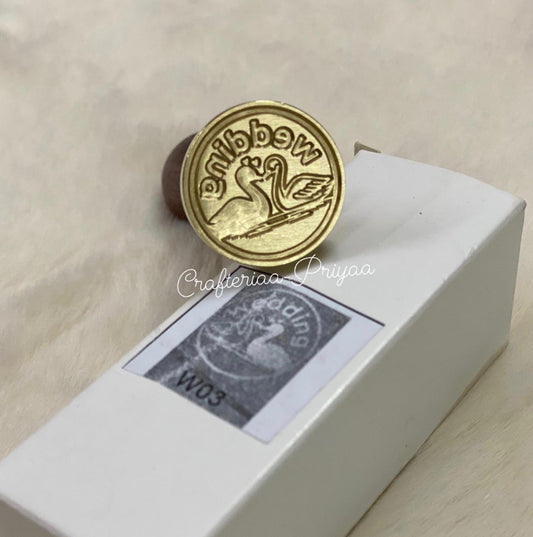 Wax Seal Stamp- D32- wedding - swan