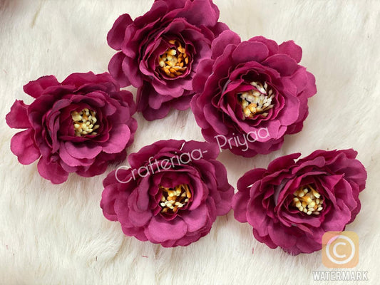 Fabric Flower- 5 Pieces- D42