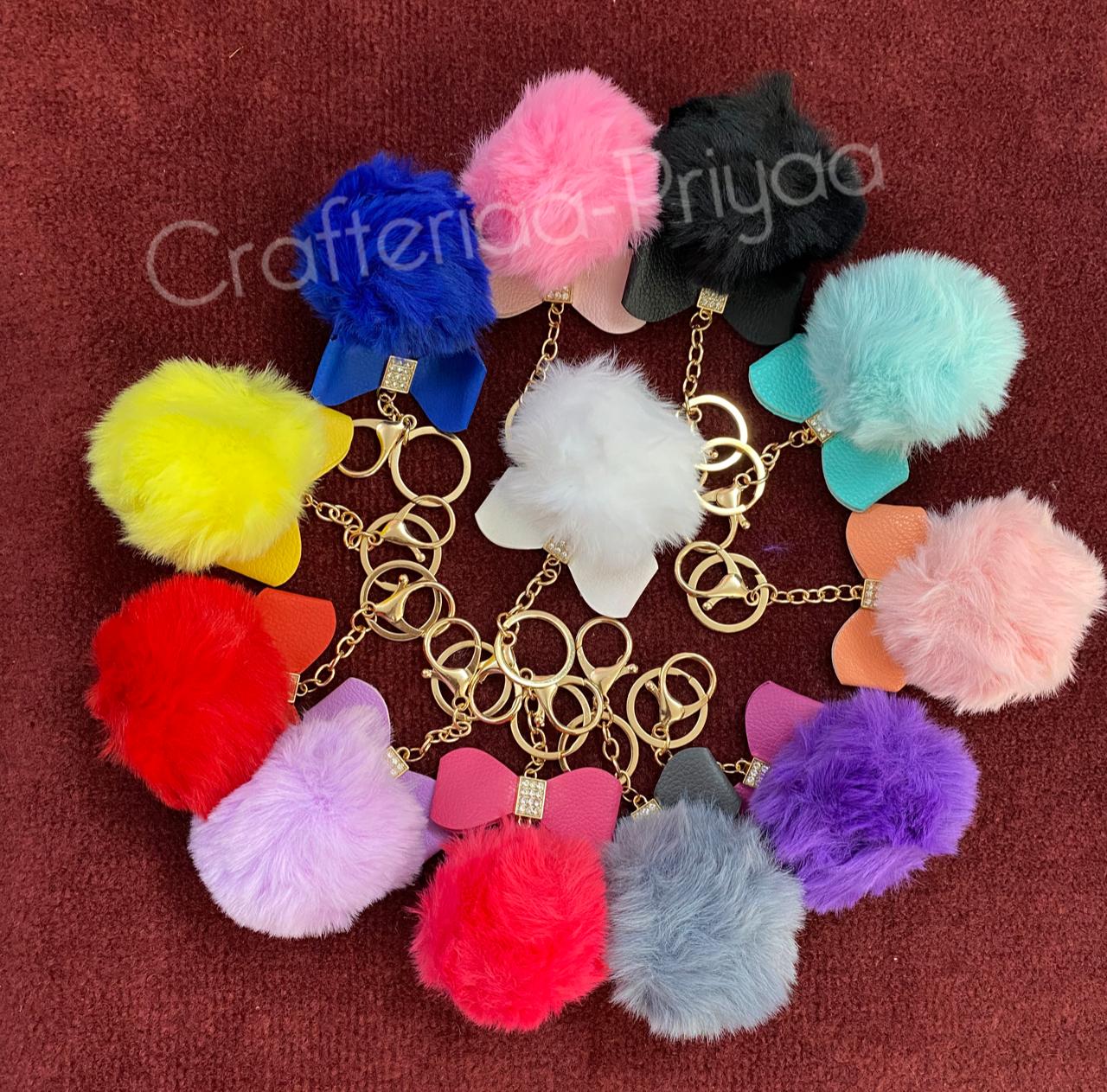 Pom Pom Key Ring  – 1 Piece
