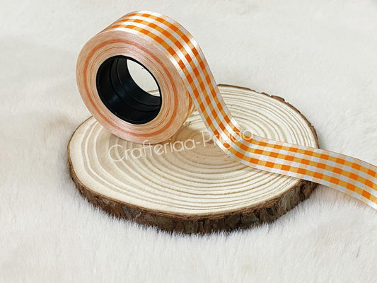 Printed Ribbon- Orange- 14 metres approx