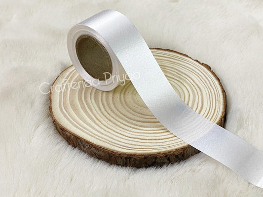 Plain Ribbon- White- 8-9 metres approx