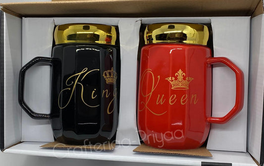 Mug Set – 2 Piece- D21 Black Red