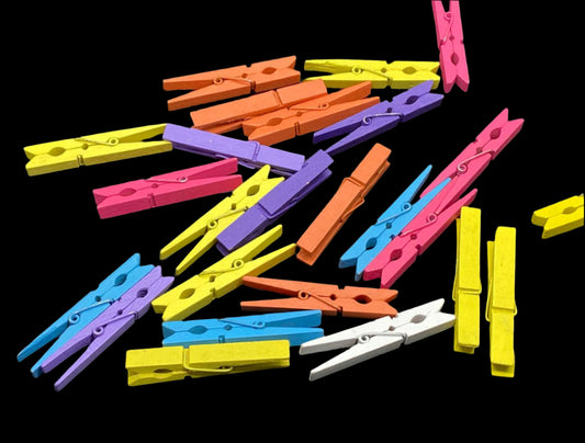 Wooden Clips – 7 Cm- 25 Pieces- Multicolor