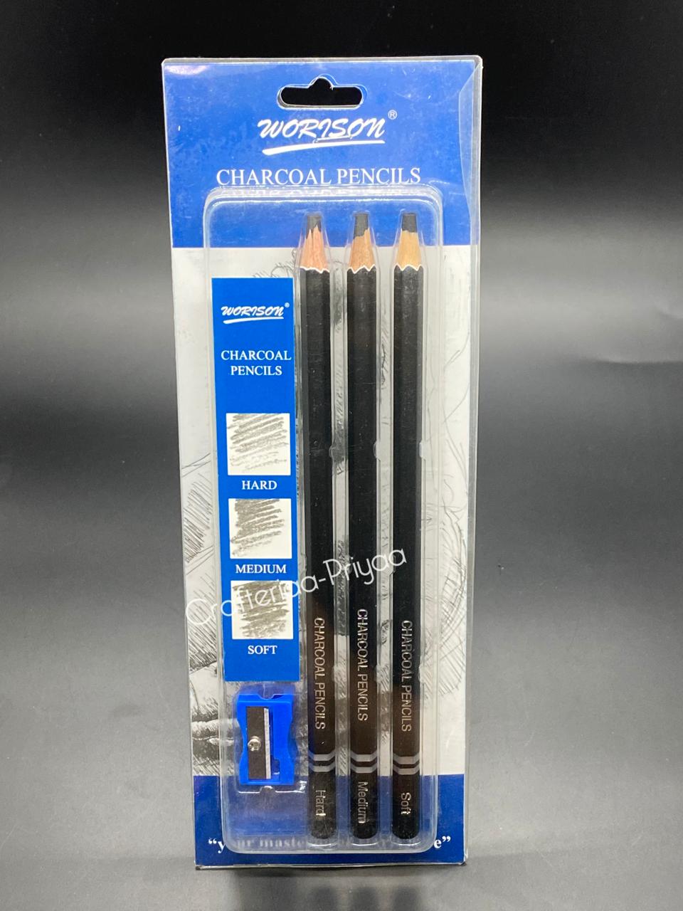 Black Charcoal Pencil Set