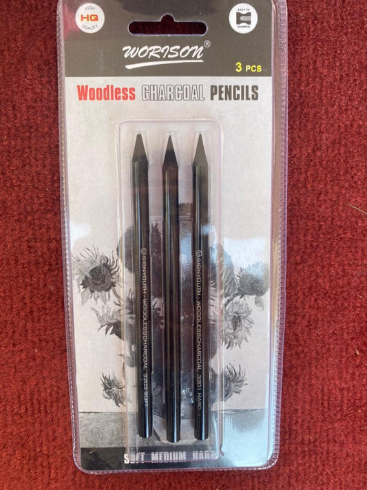 Black Charcoal Pencil Set