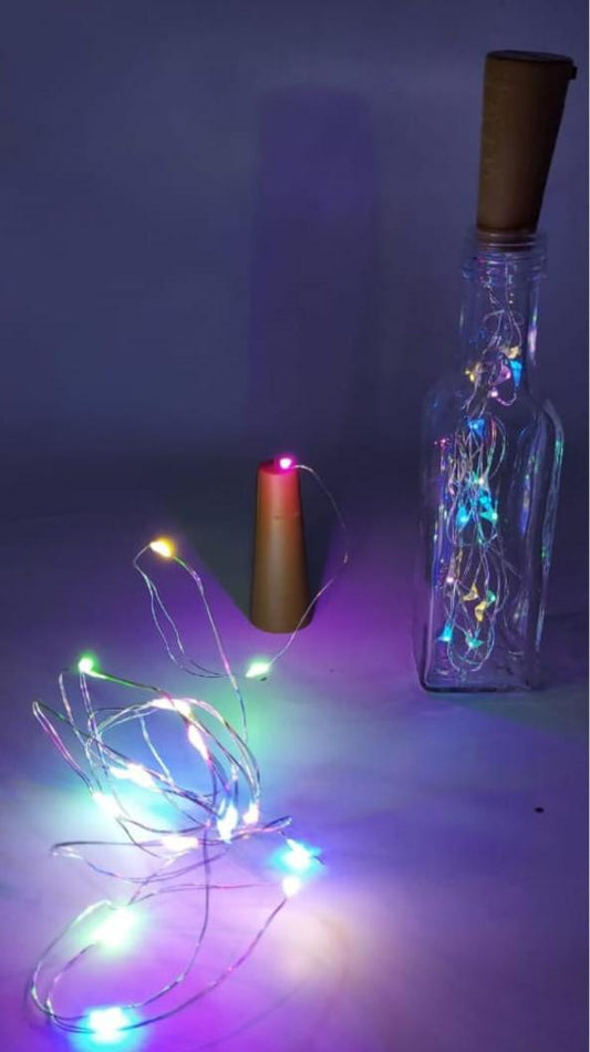 Battery operated Cork Lights -6 Pieces- Multi