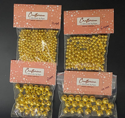 Golden Beads- 4 mm